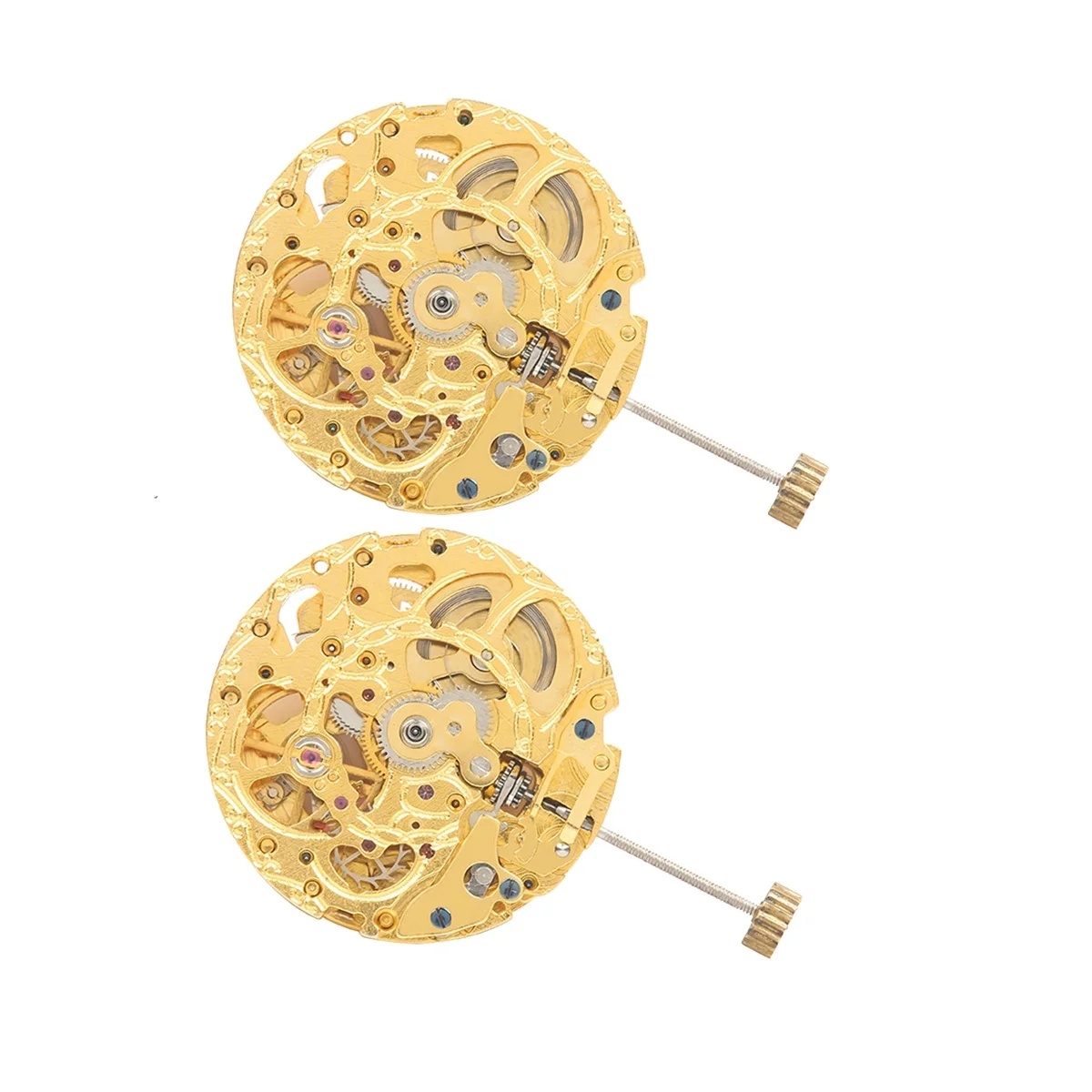 

2PCS 8205 Movement Skeleton Movement 3 O'Clock Gold Automatic Mechanical Watch Movement Accessories