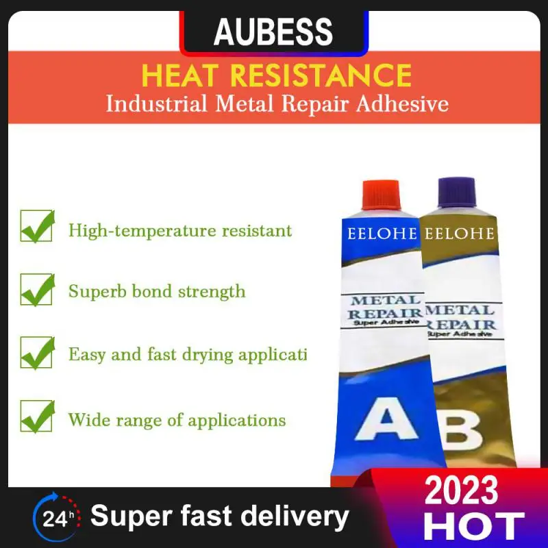 

2pcs Durable Industrial Repair Agent Universal A B Metal Repair Glue High Strength Casting Adhesive Car Accessories