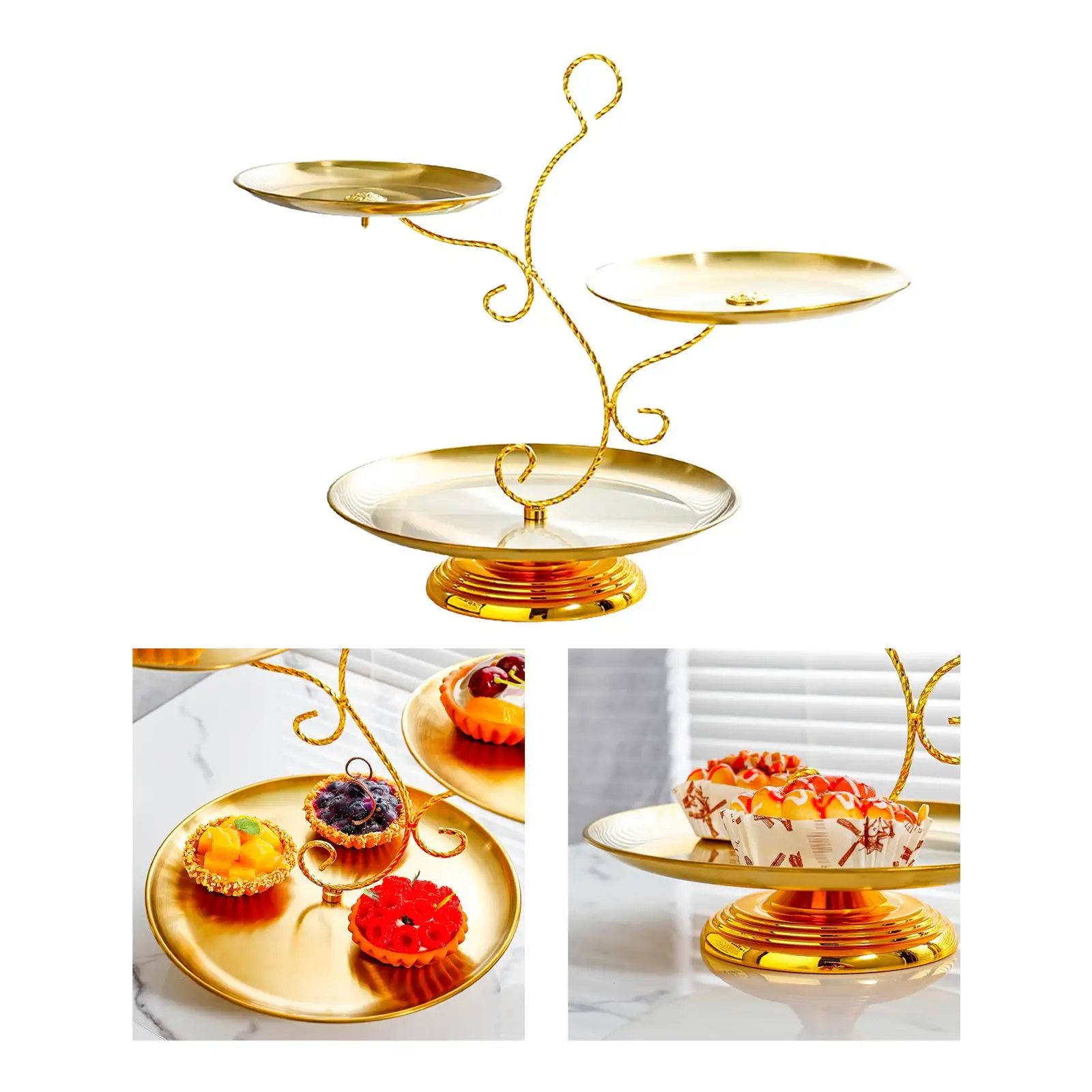 3-уровневая подставка для кексов кондитерских изделий многоуровневый