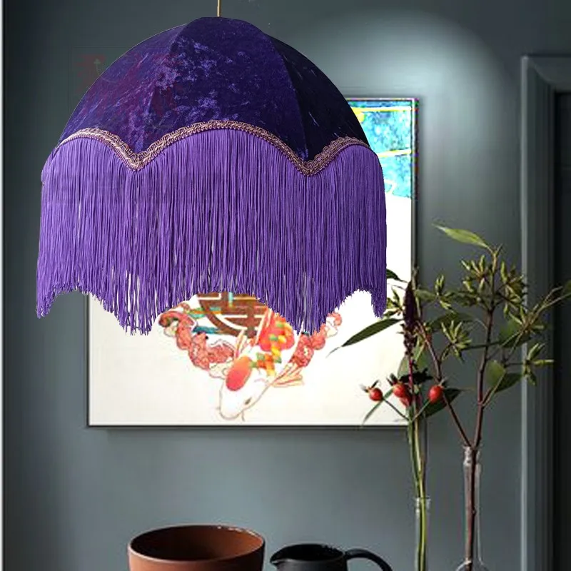 Подвесной абажур BeauVamp E27 в стиле бохо французская винтажная цветная лампа с