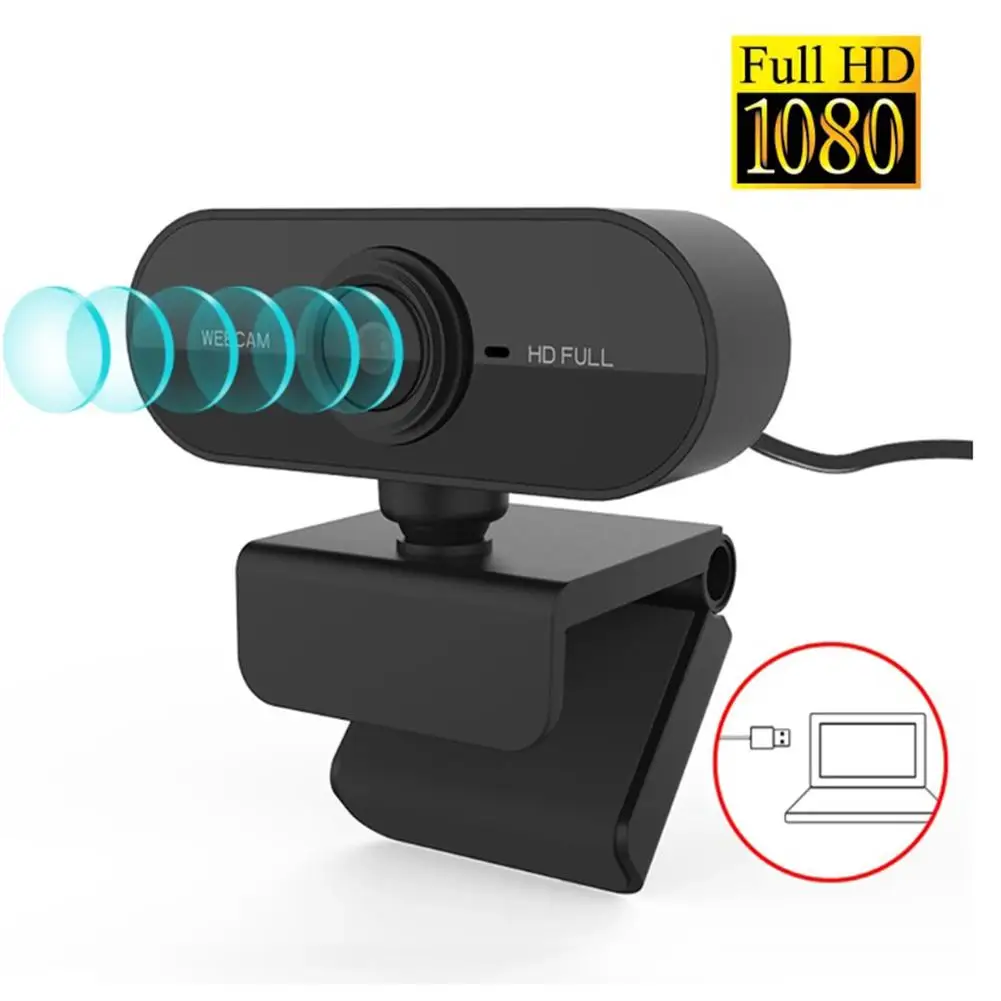 

Full HD 1080P Webcam Computer PC Web Camera With Microphone Rotatable Cameras For Live Broadcast Video Calling Conference Work