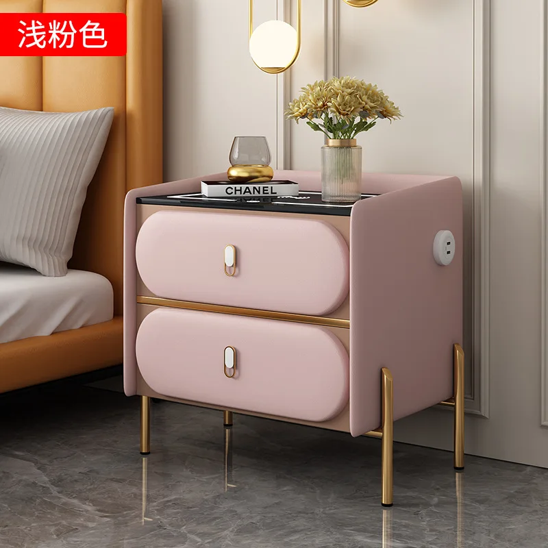 

Smart bedside table new light luxury mini small multi-function high-end sense with lamp wireless charging complete bedside table