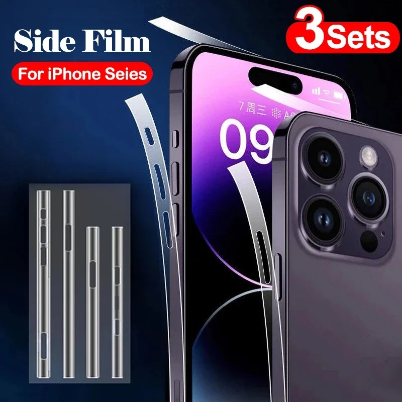 3 комплекта прозрачных боковых наклеек для телефона Apple iPhone X XS XR 8 11 12 13 14 15