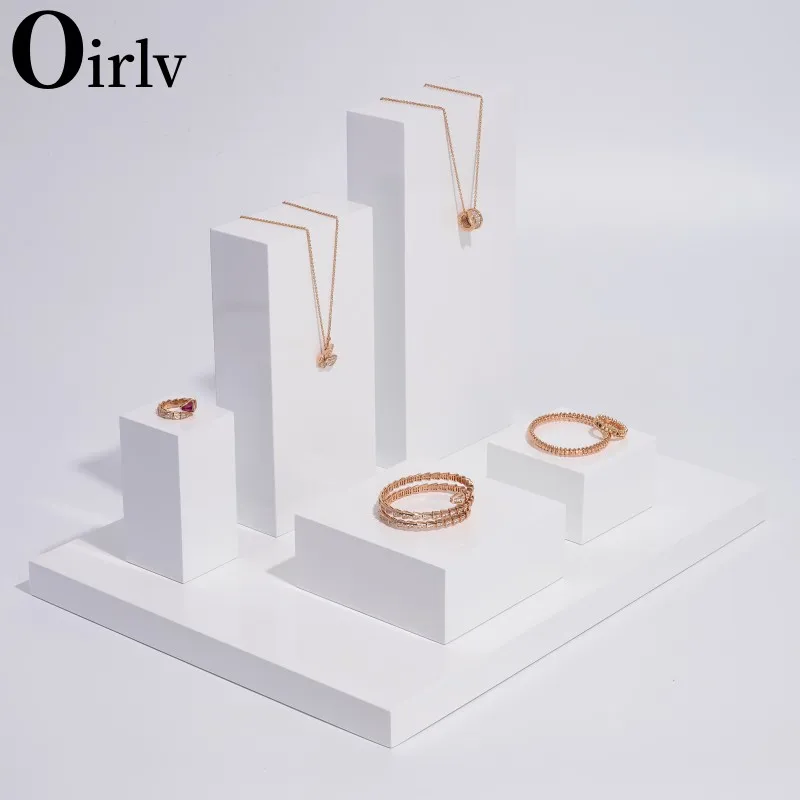 Oirlv белый глянцевый лакированный цельный деревянный кольцо браслет держатель