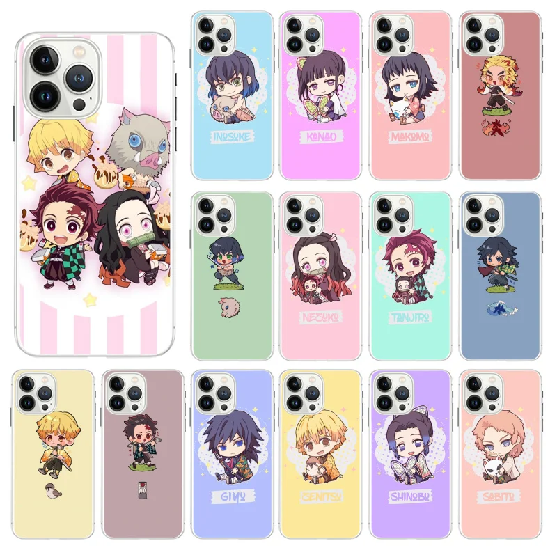 

Cute Cartoon Demon Slayer Kimetsu No Yaiba Phone Case For iphone 14 13 12 11 Pro Max Case For iphone XS MAX X XR case