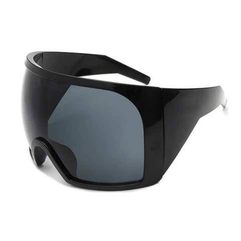 Большие черные панк очки очки солнцезащитные женщины мужчины роскошный дизайнер бренда Y2K Sport солнцезащитные очки ретро Один кусочек наружной тени UV400
