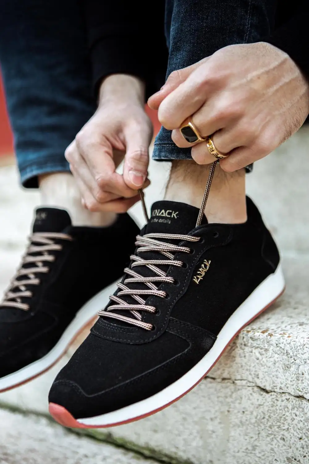 

Knack Casual Men's Shoes Black Non Leather Lace-up and White Flat Sole Male Sneakers Spring and Fall Seasons Lightweight Design Comfortable Vivid Solid Color Luxury Street Style Air High Quality Original Tennis 002
