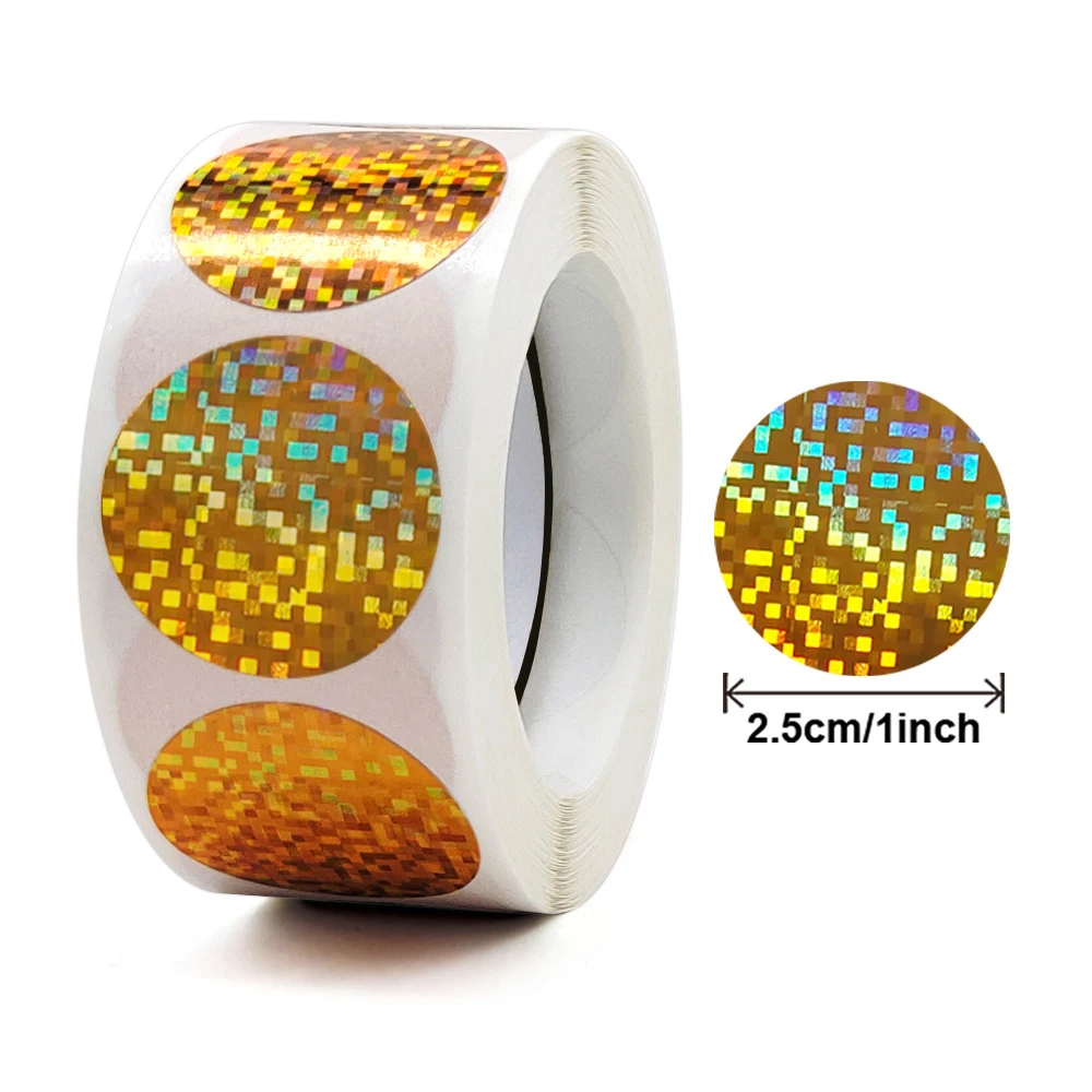 Золотые круглые наклейки из бумаги, 1 дюйм