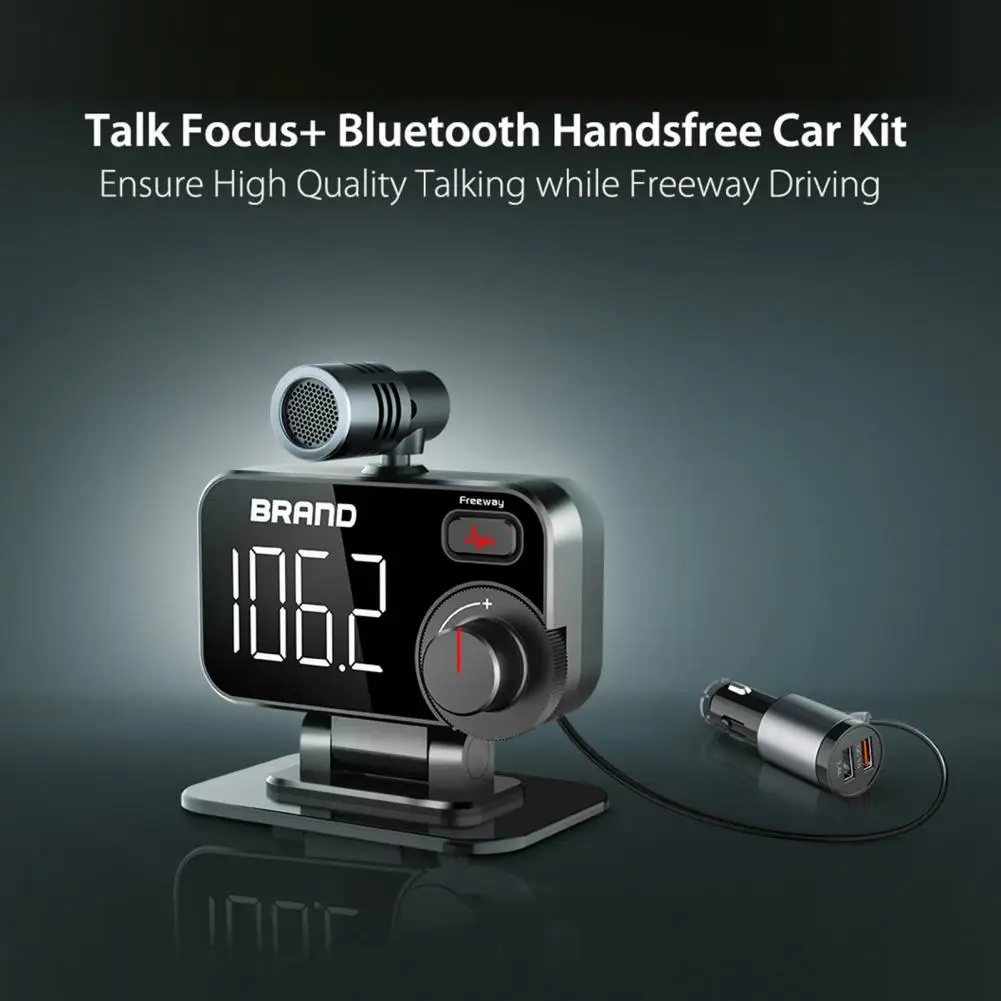 

New LED FM Transmitter Bluetooth 5.0 Car kit Dual USB Car Charger 3.1A 1A 2 USB MP3 Music Player support TF/U Disk