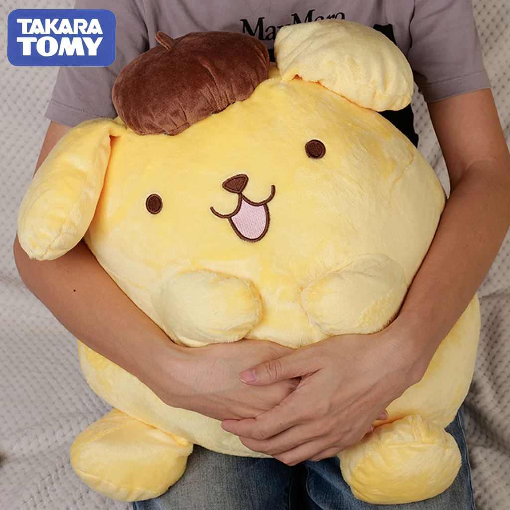 

40-50cm Sanrio Pompompurin Stuffed Plush Toys Big Size Lovely Pillow Gift Kids Super Soft Pom Pom Purin Plushie Doll Room Decor