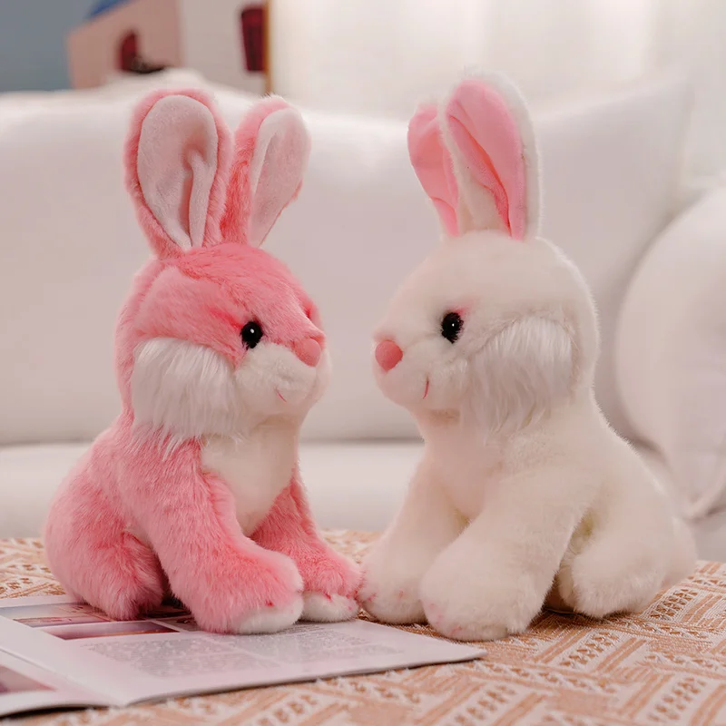 

Cute Pink and White Rabbit Plush Toy Soothes Sleeping with Children's Dolls As Gifts for Friends Drop Shipping