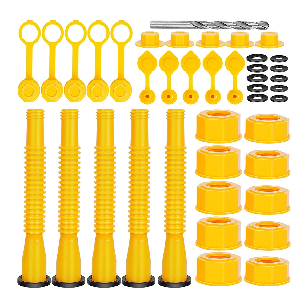 

Durable Auto Parts Gas Tank Nozzle Kit Spout Nozzle Set Nozzle Spout Old Style Cap Yellow 31/64\\\\\\\" Hole 5 Set Gasket