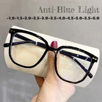 anti blue light oversized myopia glasses women ladies near sight eyewear eye protective computer eyeglasses diopter 0 to 6 0