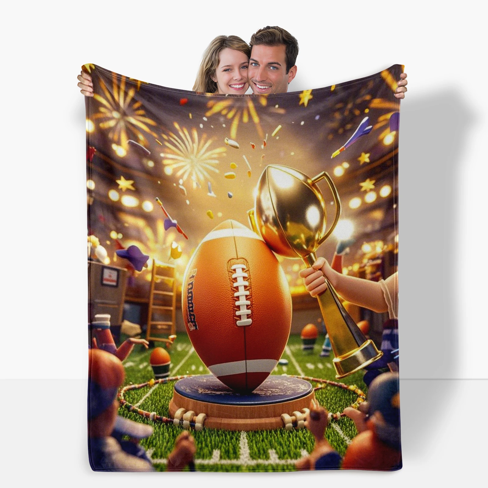 Кашемировое одеяло &quotФутбольный трофей и супер чаша&quot