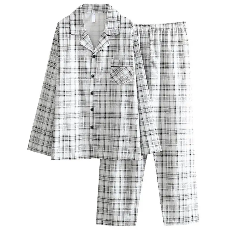 Модные мужские пижамы из 00% чистого хлопка весна-лето тонкий комплект домашней
