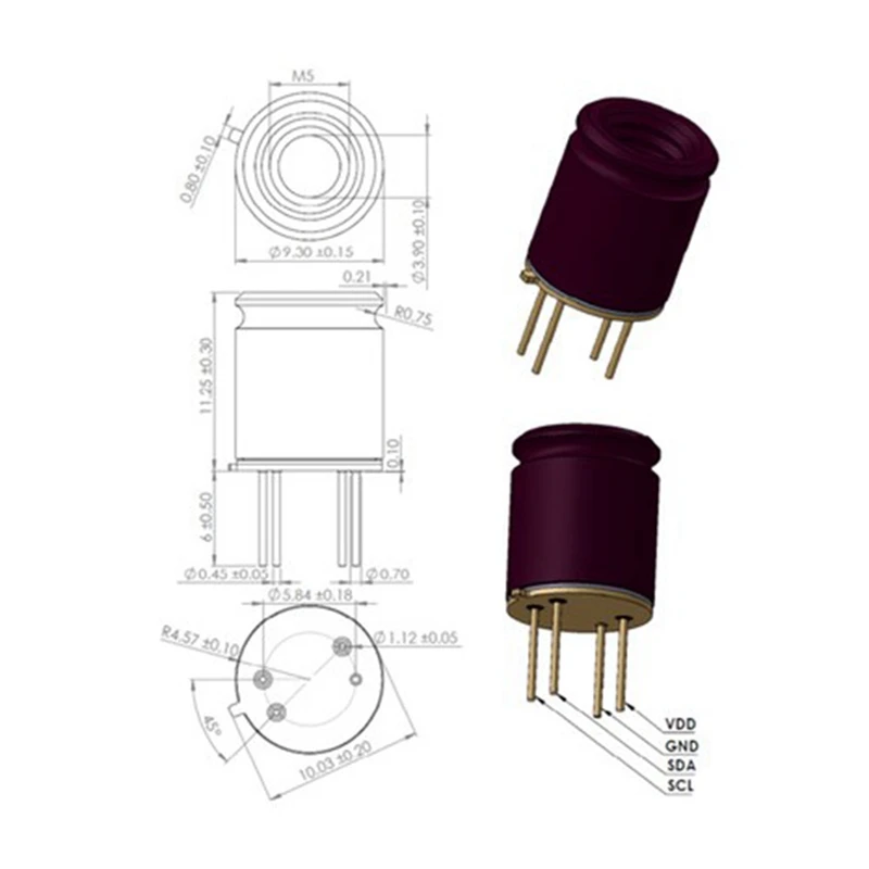 MLX90640 Модуль камеры Датчик температуры теплового изображения 32X24 ИК-инфракрасная