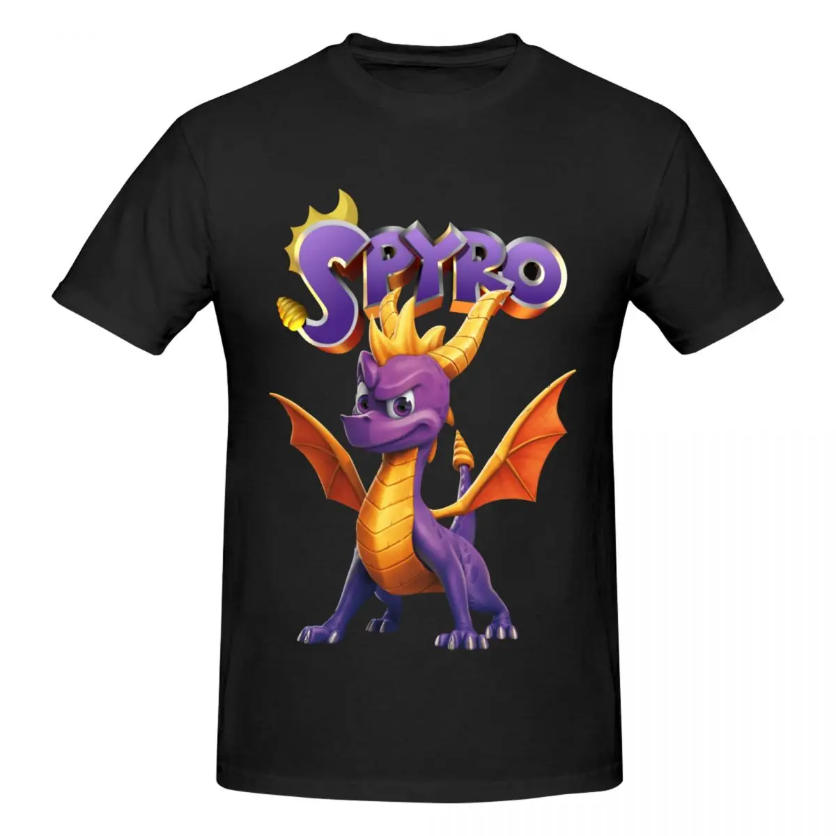 Мужская футболка с драконами игровой платформой видеоиграми тройная Spyro The Dragon