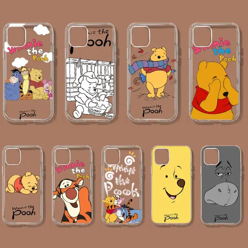 

Disney Winnie the Pooh Bear Phone Case For Samsung GalaxyS20 S21 S30 FE Lite Plus A21 A51S Note20 Transparent Shell