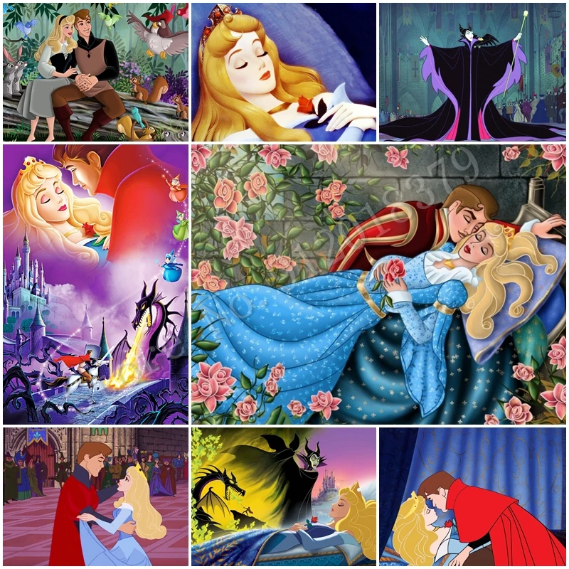 

Disney Diamond Embroidery Sleeping Beauty Princess 5D Diy Diamond Painting Kit Cute Crafts Resin Mosaic Rhinestones Decor Gifts