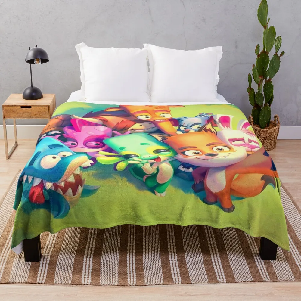 

zoo anime Throw Blanket Double Blanket For Summer Furry Blanket Double Blanket Synthetic Skin Blanket