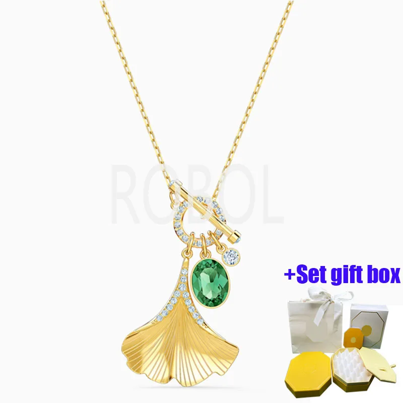 

Fashionable and charming gingko wisp hollow fan-shaped leaf jewelry necklace suitable for beautiful women to wear, free shipping