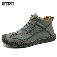 new design handmade leather boots men casual shoes breathable work shoe retro soft leather ankle men boots autumn hombres botas