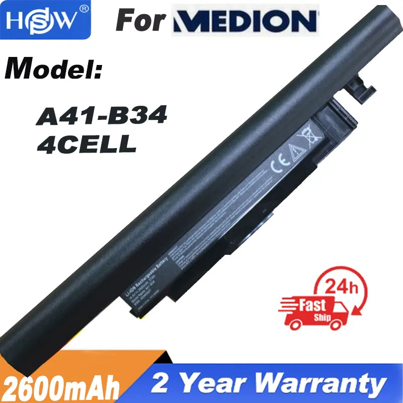 14,4 V 2600mAh A41-B34 A31-C15 Аккумулятор для Haier S500 Medion S4209 S4211 S4216 S4611 k560 K56L K5 Tongfang Ruirui V550