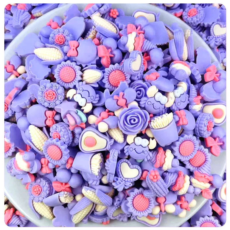 

20pcs Cartoon Frosted Mixed Pattern Resin Ornaments DIY Crafts Supplies Phone Shell Patch Arts Hairpin Hair Accessories Kid Toys