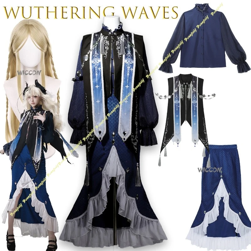 Фото ‌ ‌ ‌ ‌ ‌ BWuthering Waves Cartethyia Lolita Готическая ведьма Хэллоуин Косплей Костюм Аниме Наряд Вечеринка Карнавал Хэллоуин Косплей ‌ №1