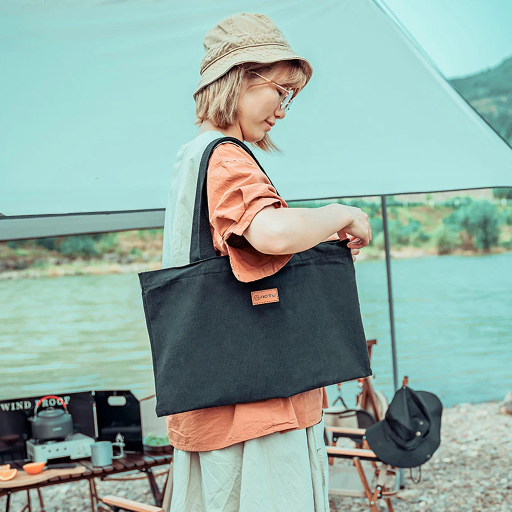 

Outdoor Tote Canvas Bag Black Camping Bag Storage Bag Camping Hiking Equipments Accessories Hiking Outdoor Tools