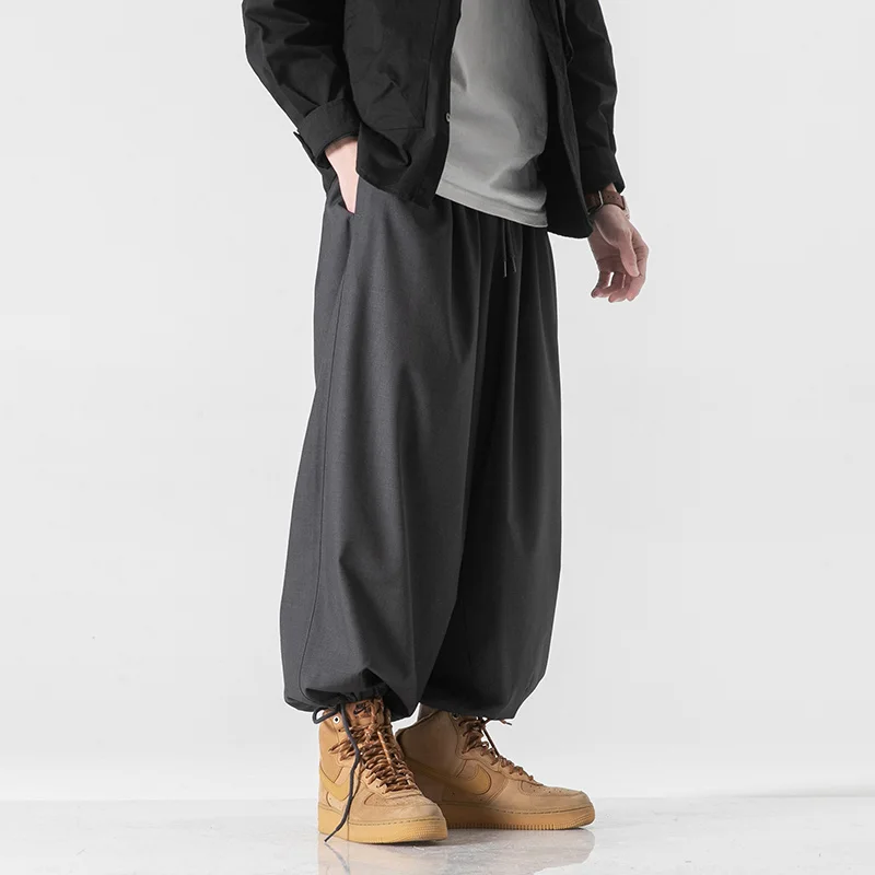 

Japanese Men Loose Casual Comfortable Close Feet Wide Leg Straight Suit Pant Male Streetwear Fashion Oversize Pants and Trousers