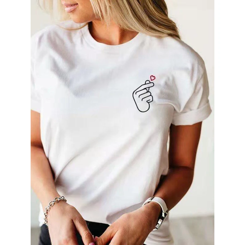 

Женская винтажная хлопковая Футболка с круглым вырезом и принтом