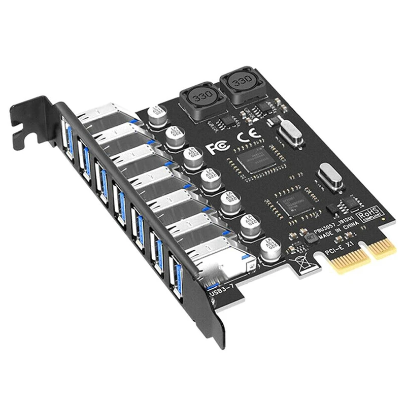 

Плата расширения PCI Express с 7 портами PCI-E на USB 3,0, адаптер 5 Гбит/с для материнской платы