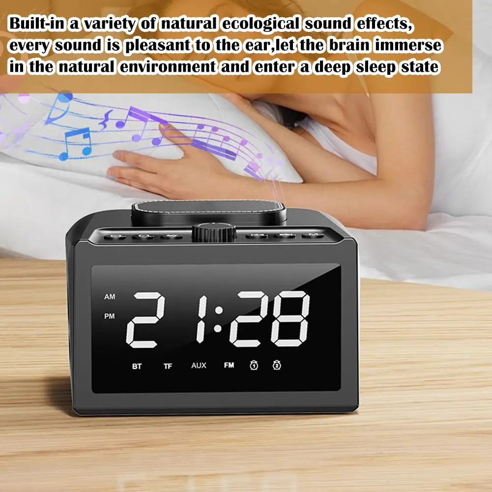 Беспроводная зарядка Bluetooth-динамик будильник звуковая 3-в-1 светодиодная колонка