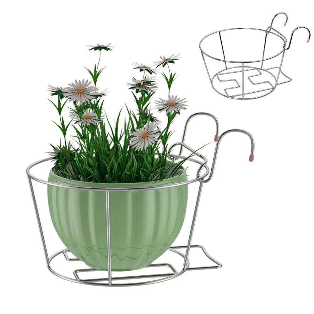 Стильный подвесной стеллаж для цветочных горшков из нержавеющей стали домашнего