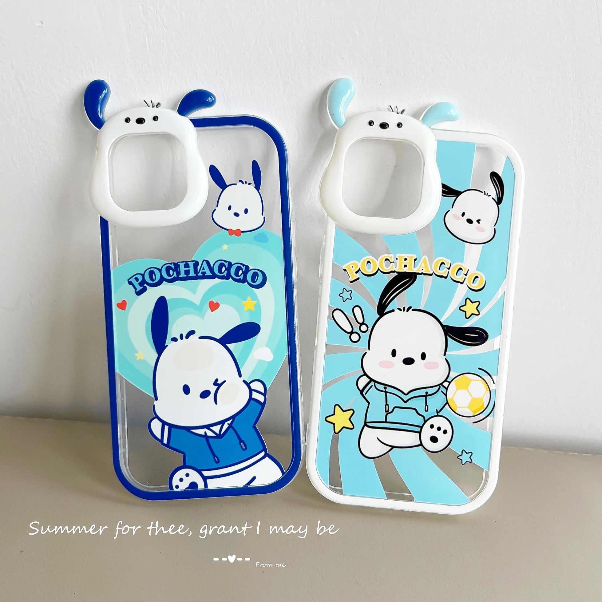 

Sanrio cute Love football Dog pochacco camera protection Phone Case For Iphone 11 12 13 Pro Max X Xs Xr Transparent Cover