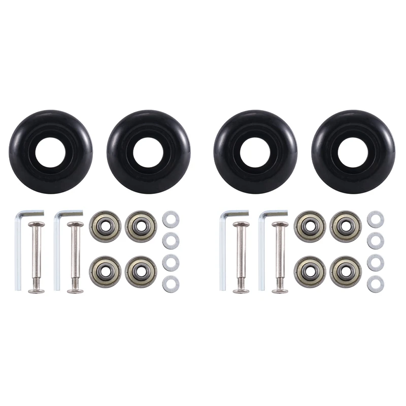 

4 шт. 45 мм X 19 мм сменные колеса для чемодана полиуретановые поворотные роликовые колеса с 6 мм комплектом для ремонта из углеродистой стали