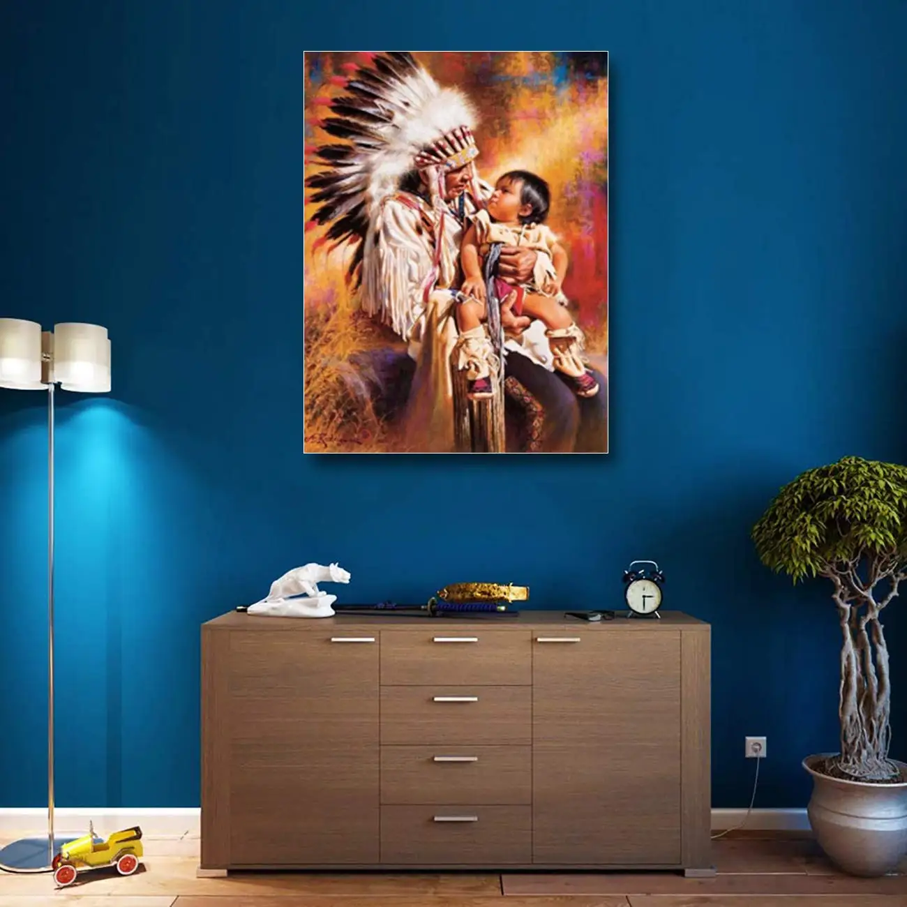 5D алмазная краска индейский женщина и ребенок полная дрель по номерам наборы SKRYUIE