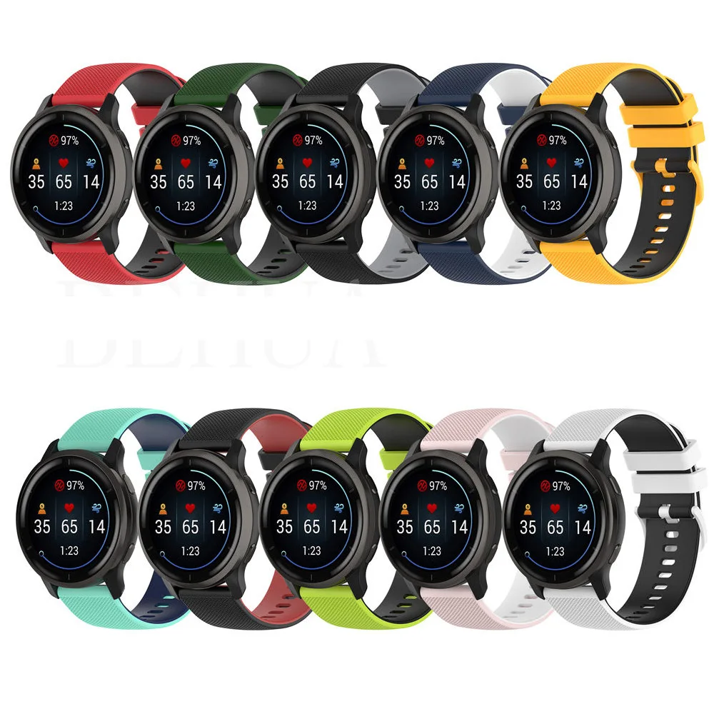 

20MM 22MM WatchBand Strap For Garmin Venu 2 Plus Silicone Wristband For Garmin Vivoactive 4 3 Venu Sq Band Bracelet WatchStrap