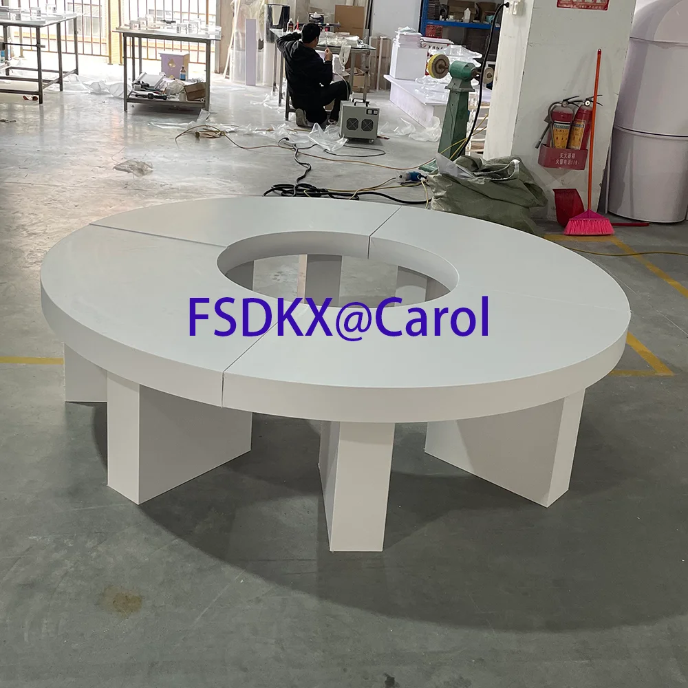 Современный белый акриловый обеденный стол