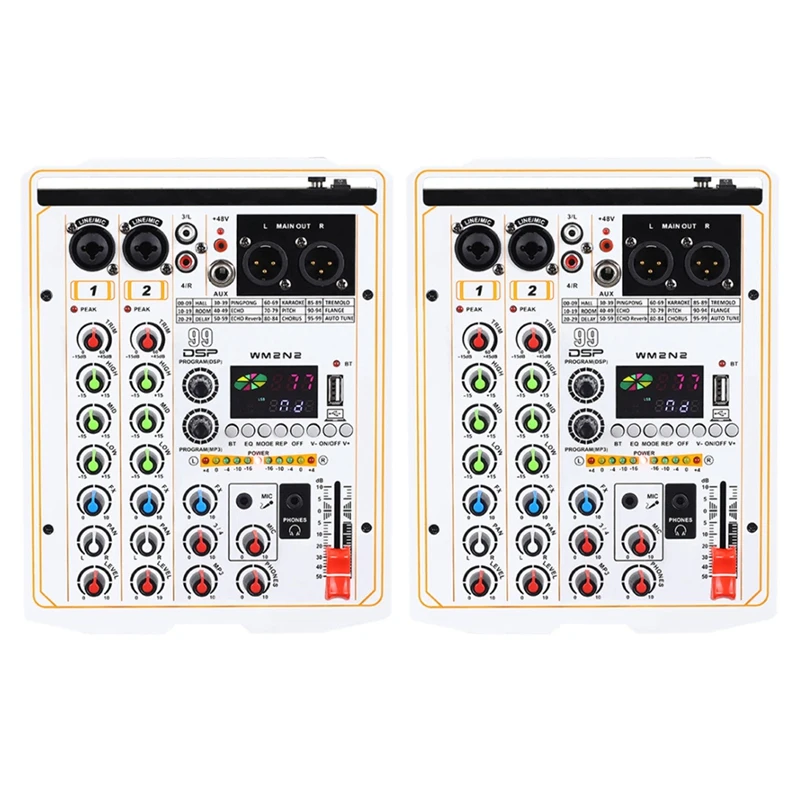

4 Channel USB Bluetooth +48V Power Stereo Sound Card Audio Mixer Sound Board Console Desk System Interface