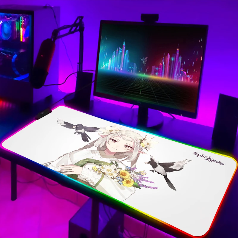 

LED Gaming RGB Mouse pad Epic Seven Anime Computer Mousepad Light Keyboard Desk Mat Backlight Rug Colorful Glow Rubber Table Mat
