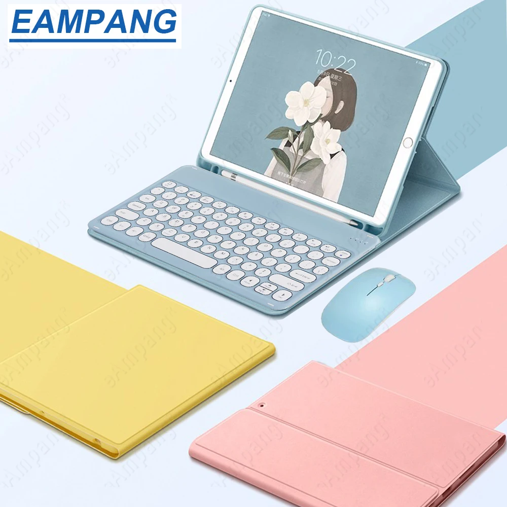 

Чехол для iPad Air 4 2020, чехол с клавиатурой, испанская, Арабская, иврит, Корейская, Турецкая, португальская клавиатура, чехол для iPad Air 4-го поколе...