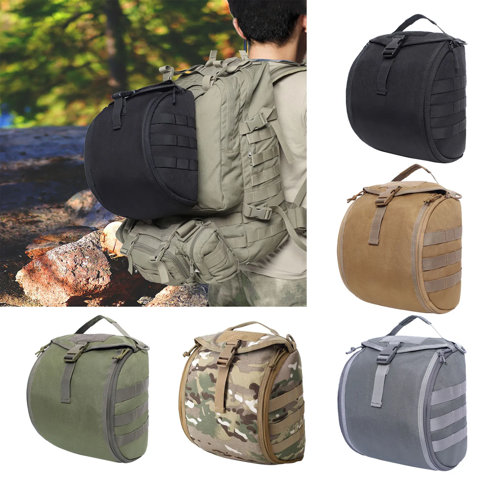 

Tactical Helmet Bag Pack,Multi-Purpose Molle Storage Military Carrying Pouch for Sports Hunting Shooting Combat Helmets