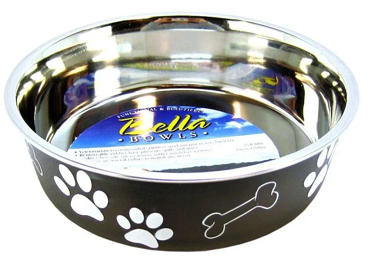 

Stainless Steel & Espresso Dish with Rubber BasePC07405