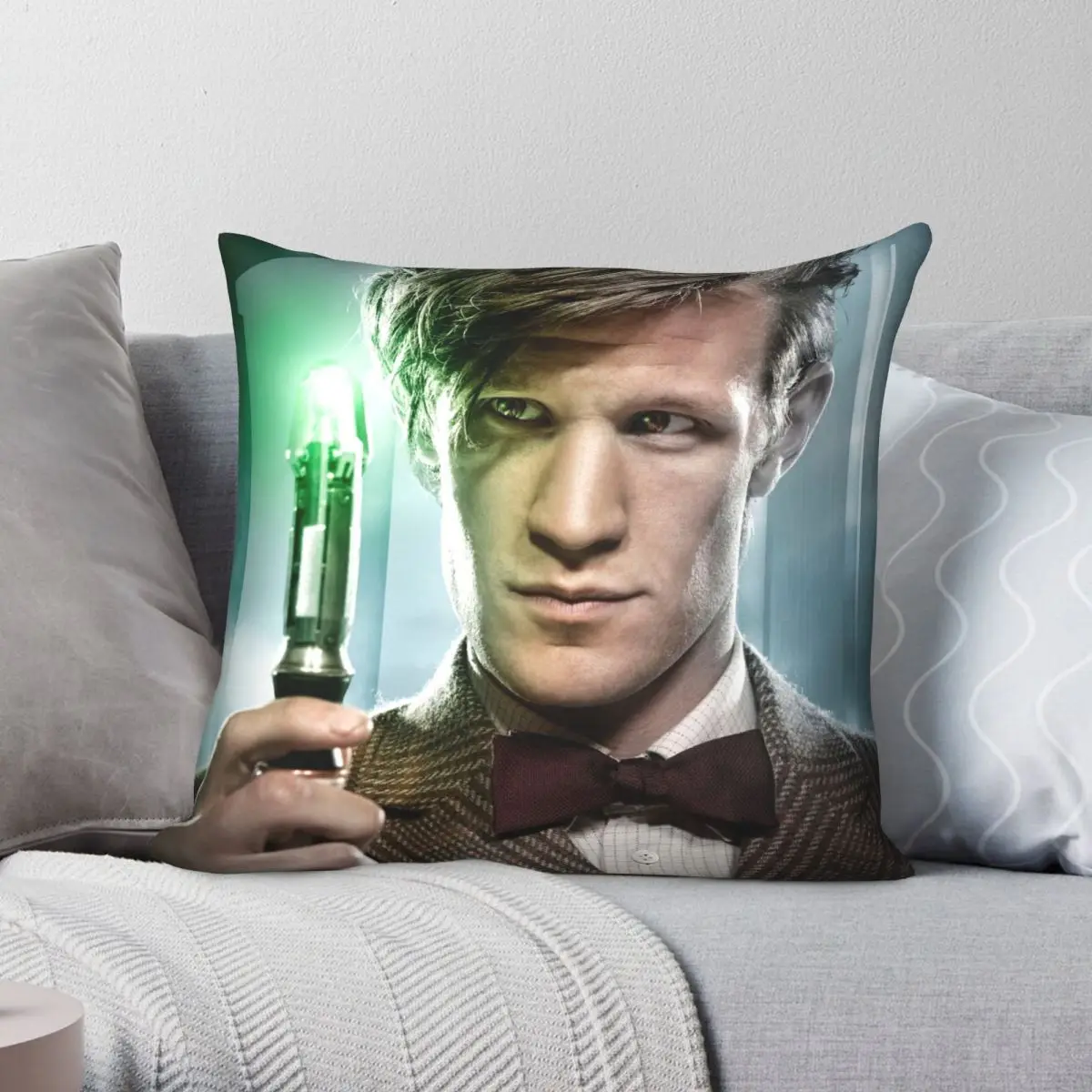 

Matt Smith Pillowcase Polyester Linen Velvet Creative Zip Decor Throw Pillow Case Sofa Cushion Cover