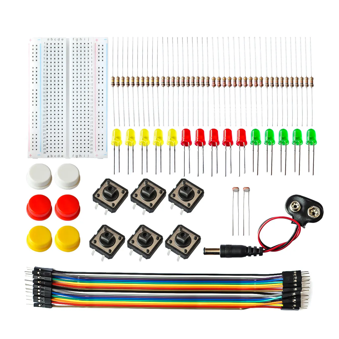 

UNO R3 Starter Kit Resistor/LED/Capacitor/Jumper Wires/Breadboard Kit diy electronic Mini Breadboard LED Jumper Wire For arduino