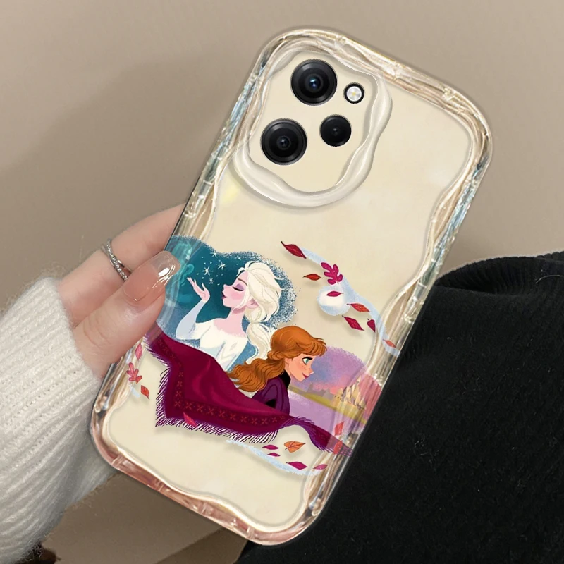 Чехол Холодное сердце Анны Эльзы для Xiaomi Redmi Note 13 12 12Pro 11 10 Pro POCO F4 X3 X4 GT X5 X6 волнистый