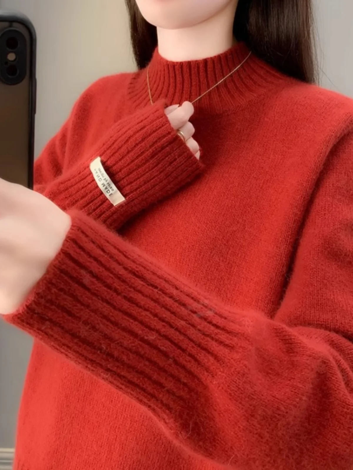 Осень и зима 2024 новый утолщенный свитер внутренняя одежда базовая рубашка