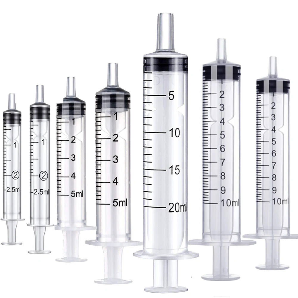 

1 шт., пластиковый шприц с крышкой, 2,5/5/10/20 мл